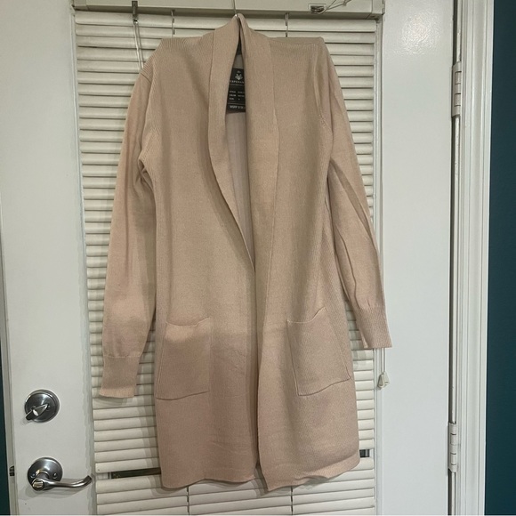Esperanza Apricot Blush Cardigan Pockets Long Sleeves Cardigan - Picture 10 of 10